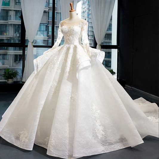 Long Sleeve  Wedding Dress Vestido De Noiva Princesa