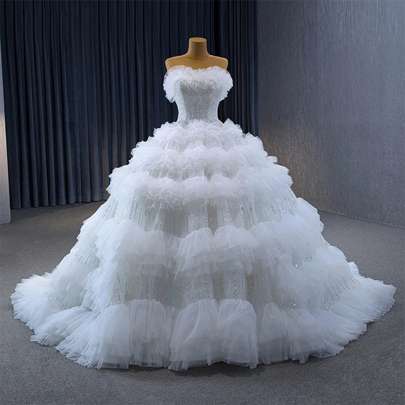 Special White Soft Tulle Fabric Layer Fairytale Wedding Dress
