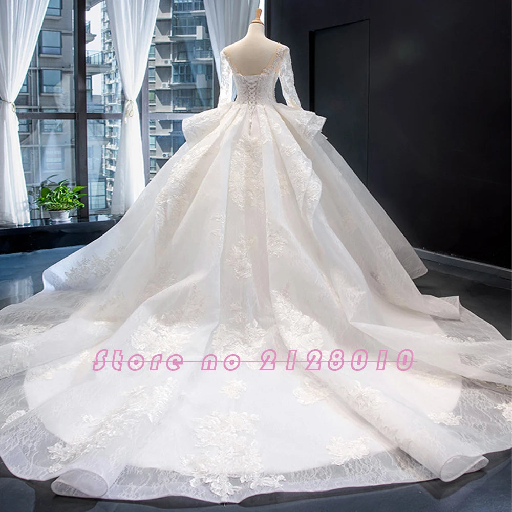 Long Sleeve  Wedding Dress Vestido De Noiva Princesa