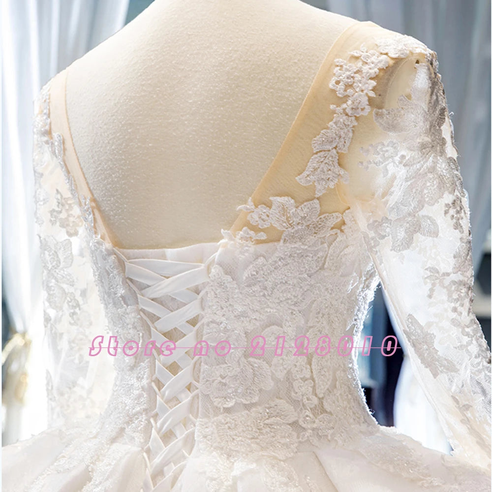 Long Sleeve  Wedding Dress Vestido De Noiva Princesa