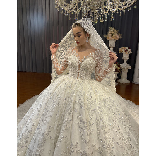Vintage Embroidered Ball Gown – Luxury Bridal Wedding Dress