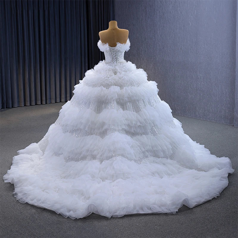 Special White Soft Tulle Fabric Layer Fairytale Wedding Dress