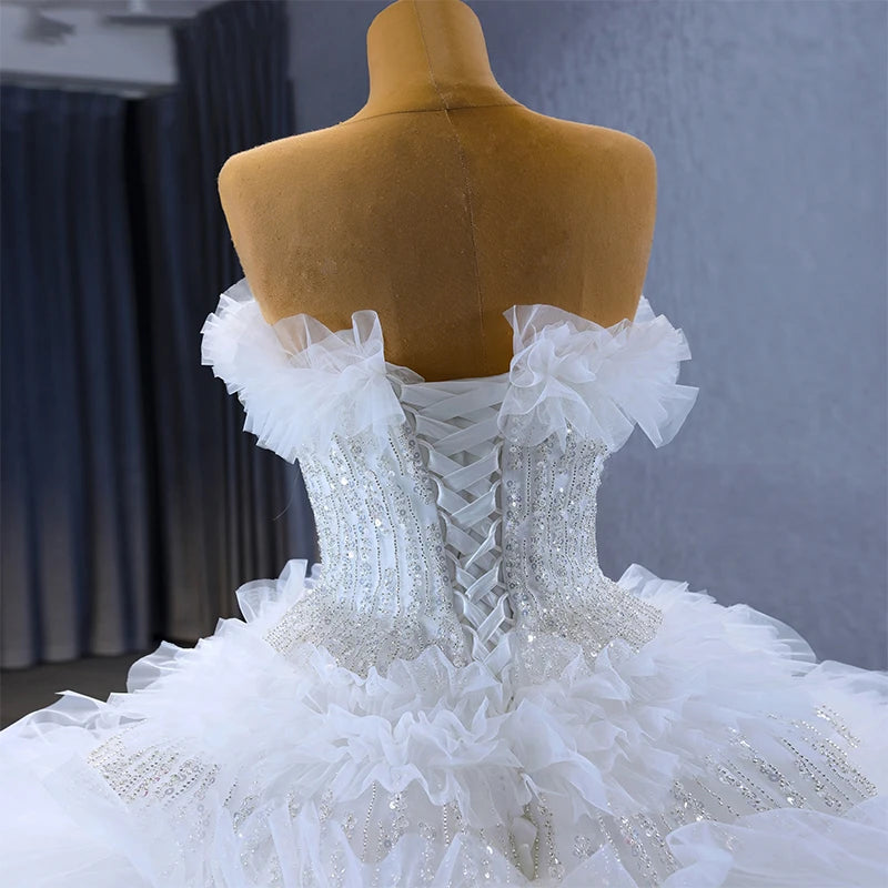 Special White Soft Tulle Fabric Layer Fairytale Wedding Dress