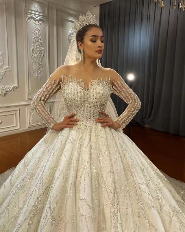 Sweetheart Modest Wedding Dress – Elegant Trailing Bridal Gown