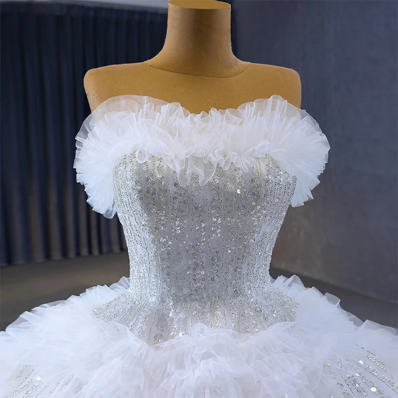 Special White Soft Tulle Fabric Layer Fairytale Wedding Dress