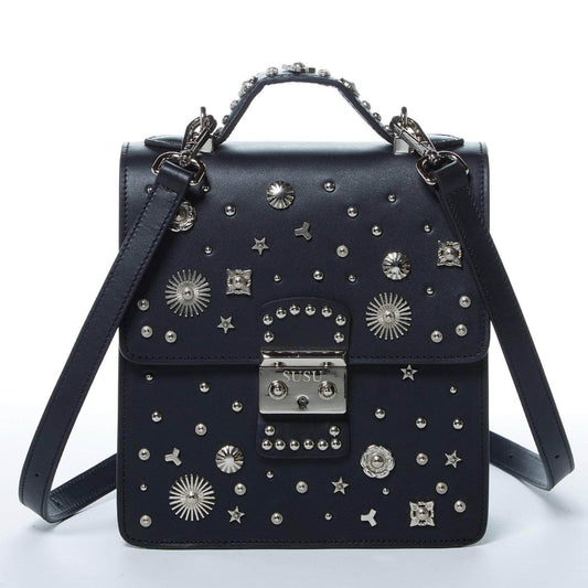 SUSU the Hollywood Backpack Purse Leather Black