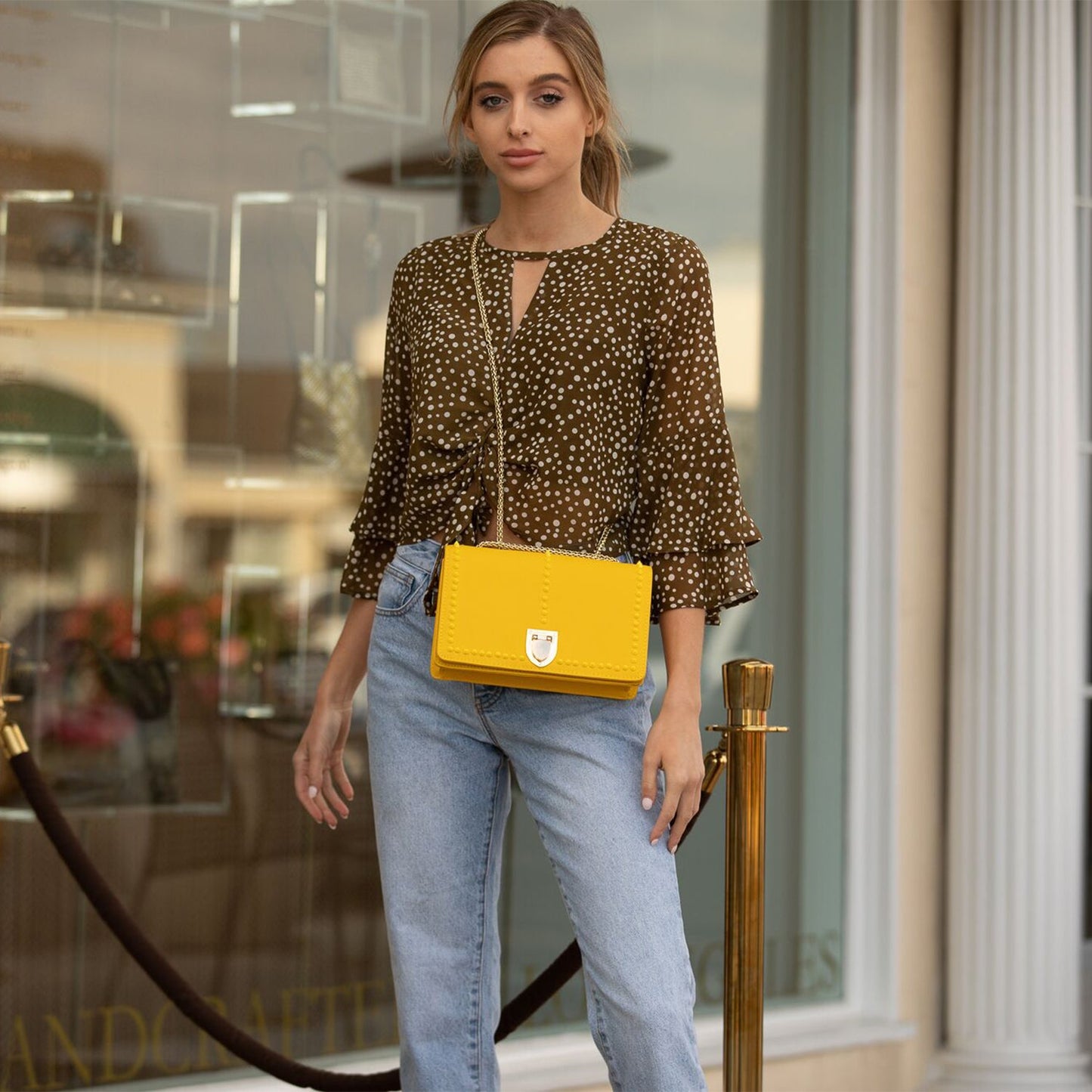 Josie Mustard Yellow Leather Purse