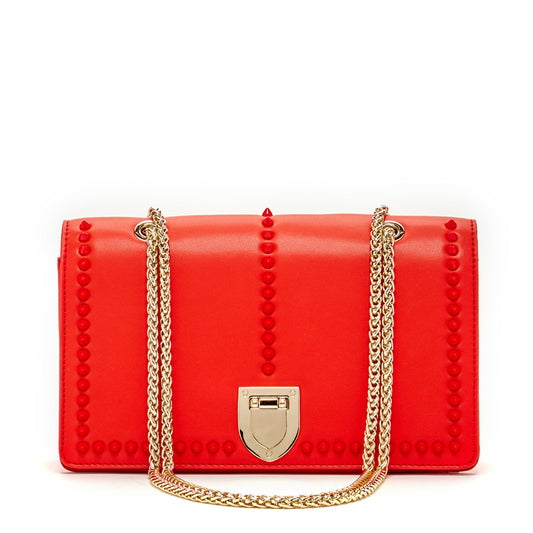 SUSU the Josie Red Leather Purse With Chain
