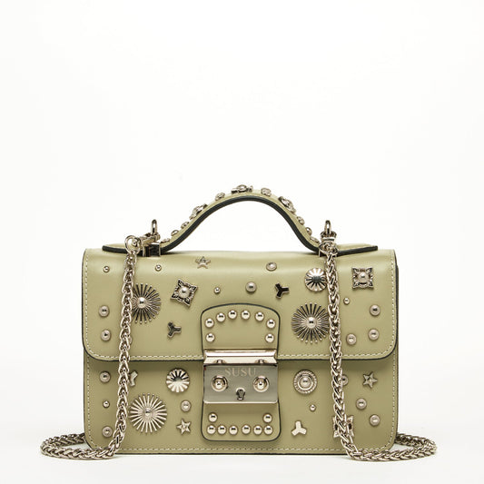 SUSU the Hollywood Leather Crossbody Bag Sage Green