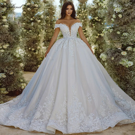Lceland Poppy Customized Boat Neck Floor LengthBridal Gowns