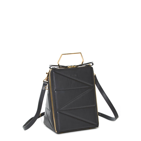 SUSU the Heidi Black Leather Backpack Purse