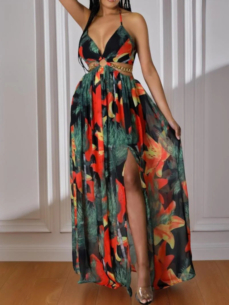 Women's Printed Polyester Summer Dress