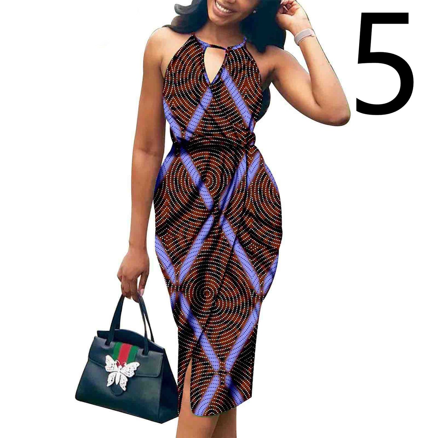 African Ethnic Printed Batik Cotton Fashion Summer Dress