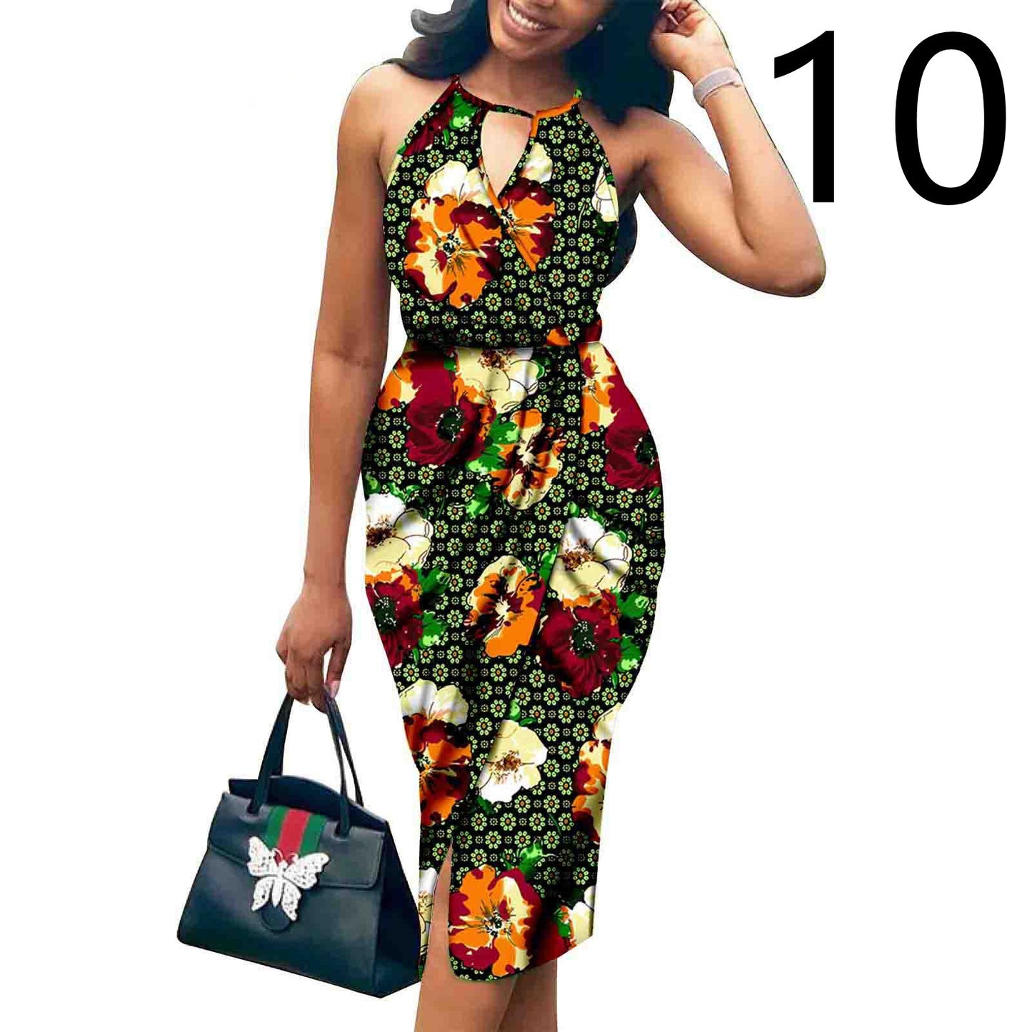 African Ethnic Printed Batik Cotton Fashion Summer Dress