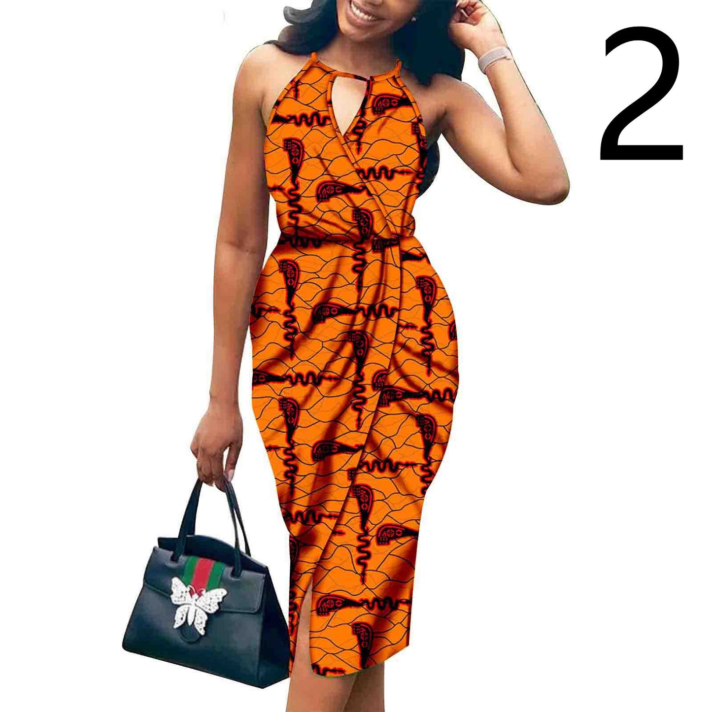 African Ethnic Printed Batik Cotton Fashion Summer Dress