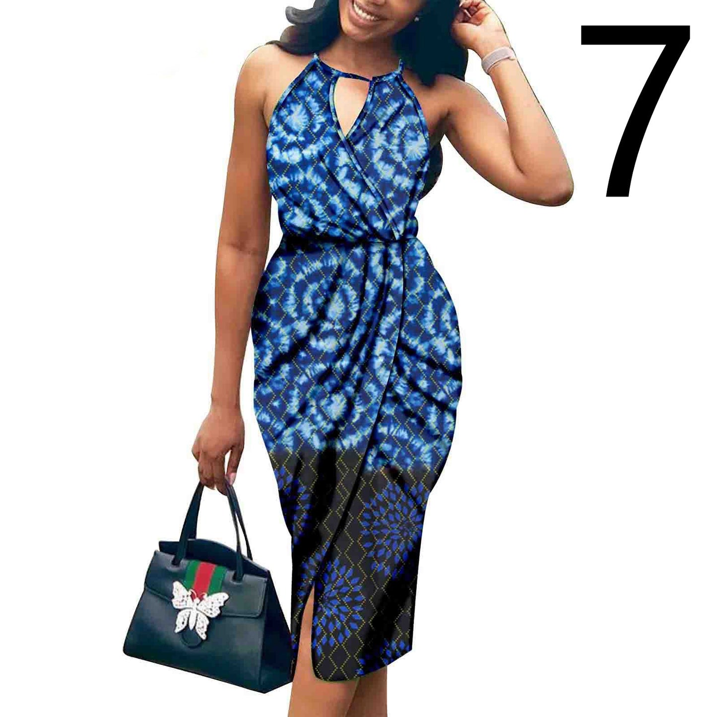 African Ethnic Printed Batik Cotton Fashion Summer Dress