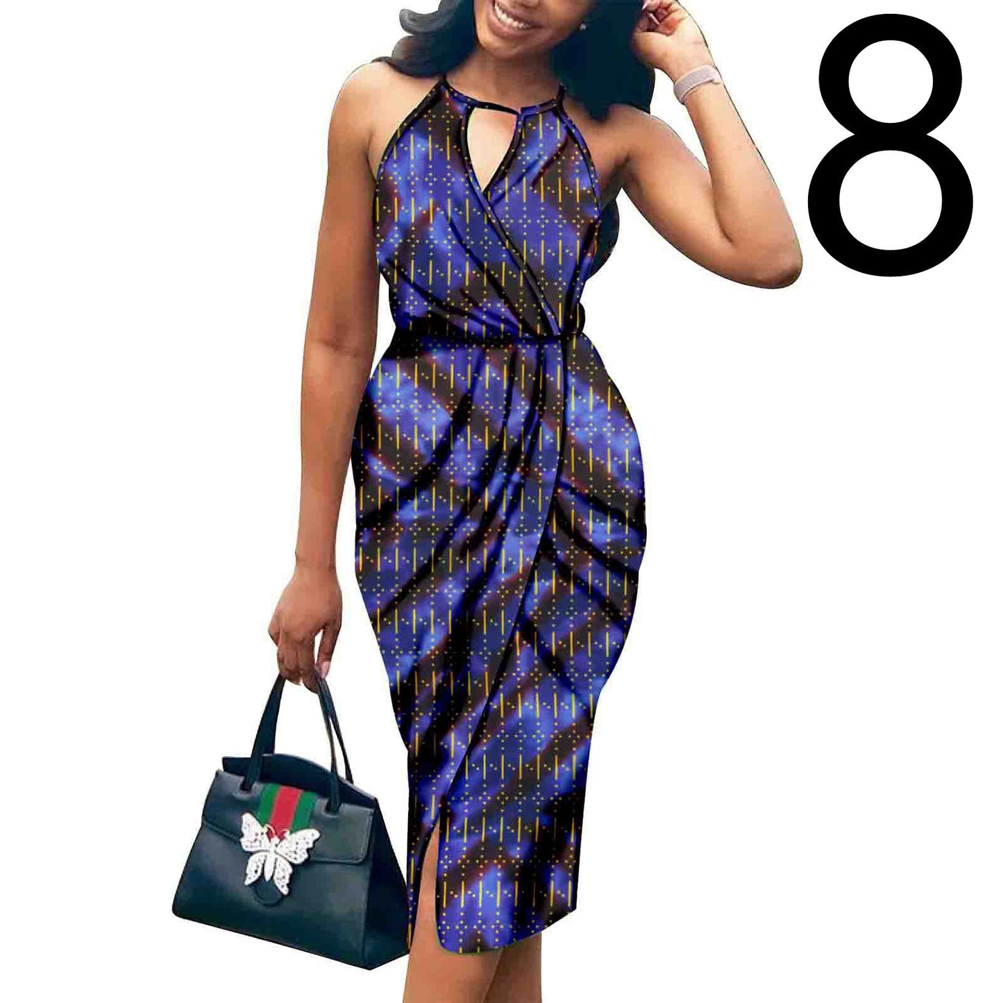 African Ethnic Printed Batik Cotton Fashion Summer Dress