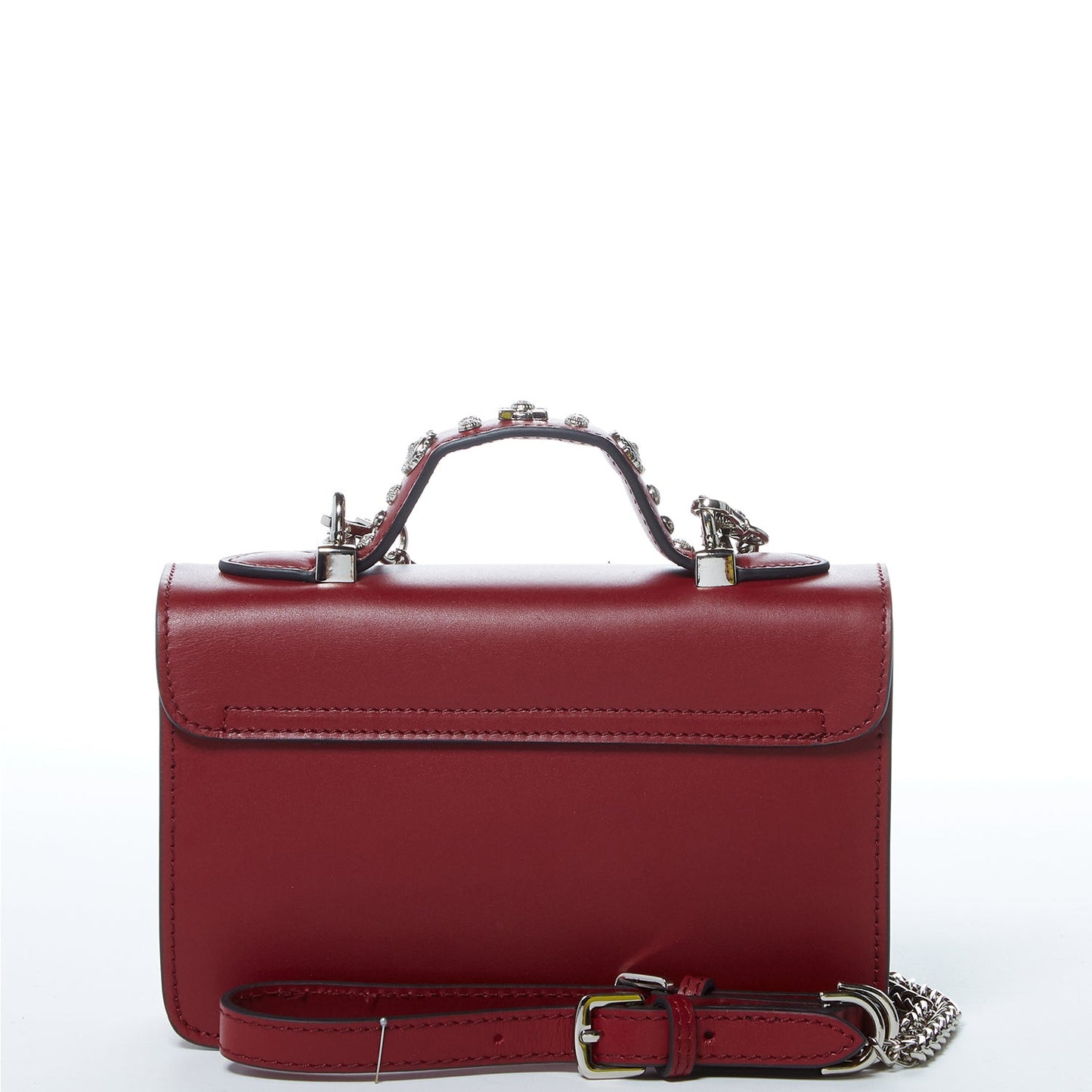 SUSU the Hollywood Studded Leather Crossbody Bag Burgundy