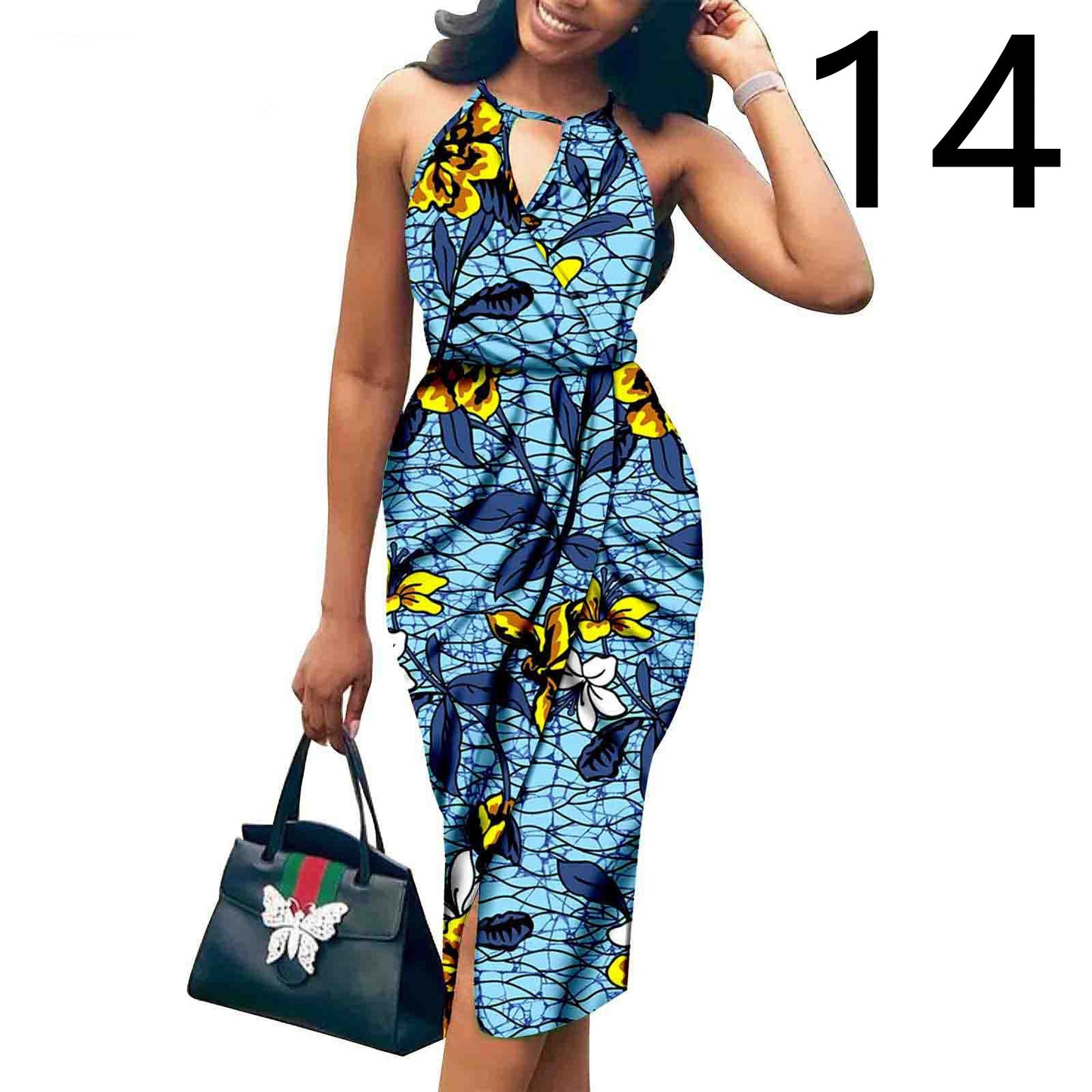 African Ethnic Printed Batik Cotton Fashion Summer Dress