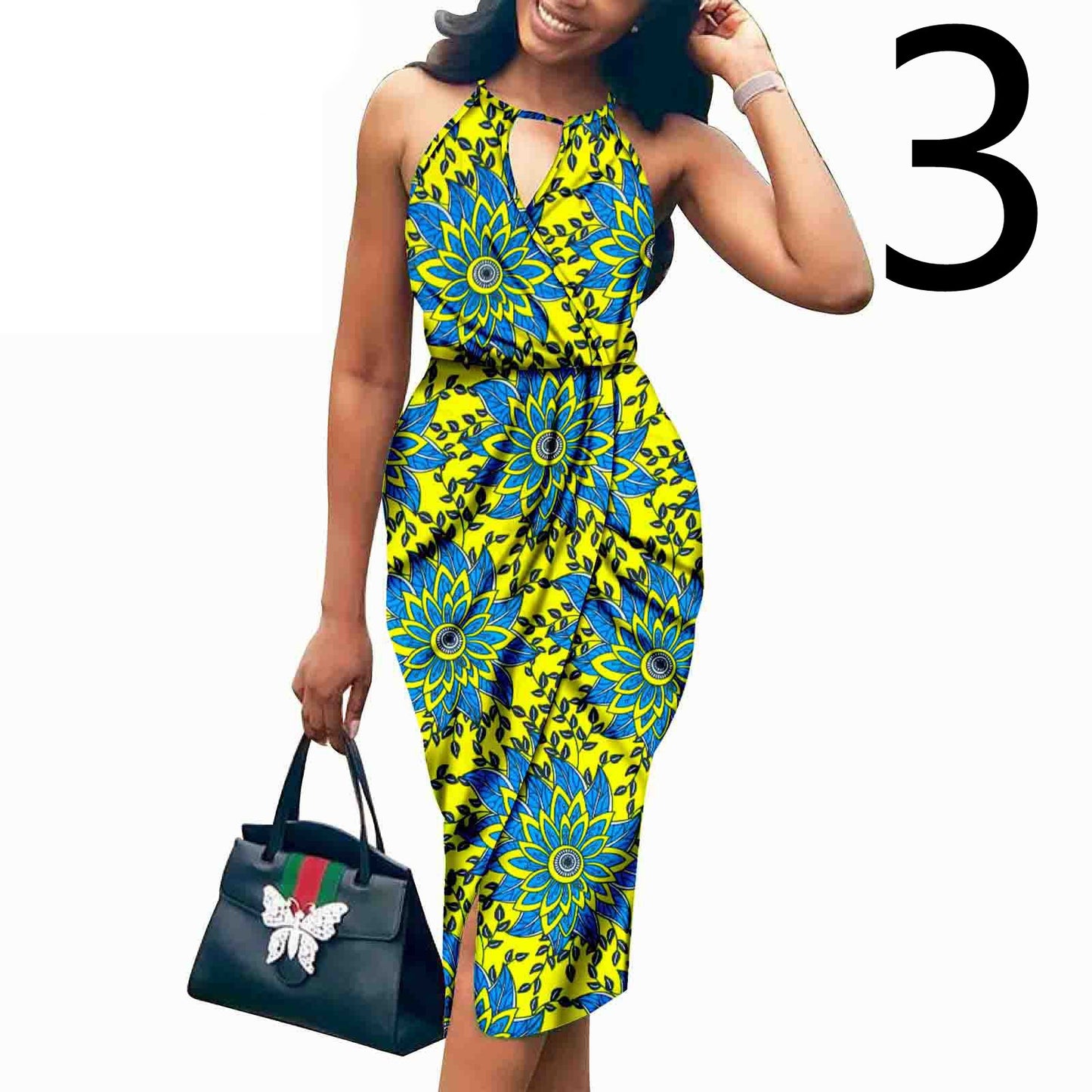 African Ethnic Printed Batik Cotton Fashion Summer Dress
