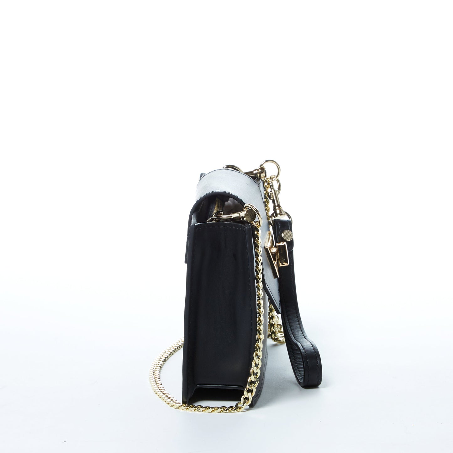 SUSU the Mary Black Small Crossbody Leather Wristlet