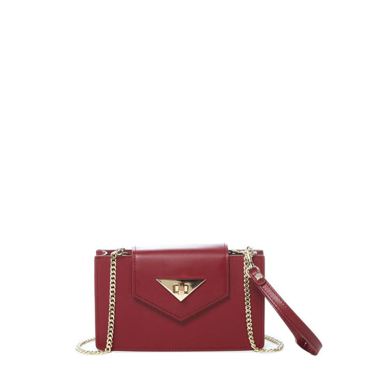 SUSU the Mary Small Crossbody Leather Wristlet Burgundy