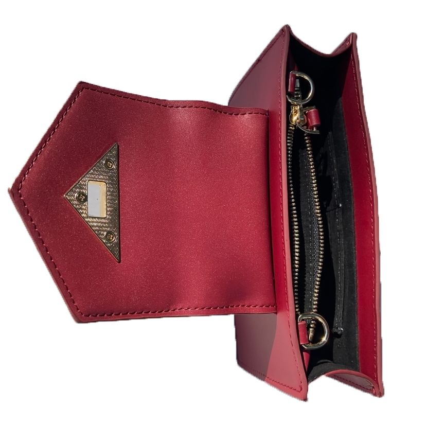 SUSU the Mary Small Crossbody Leather Wristlet Burgundy