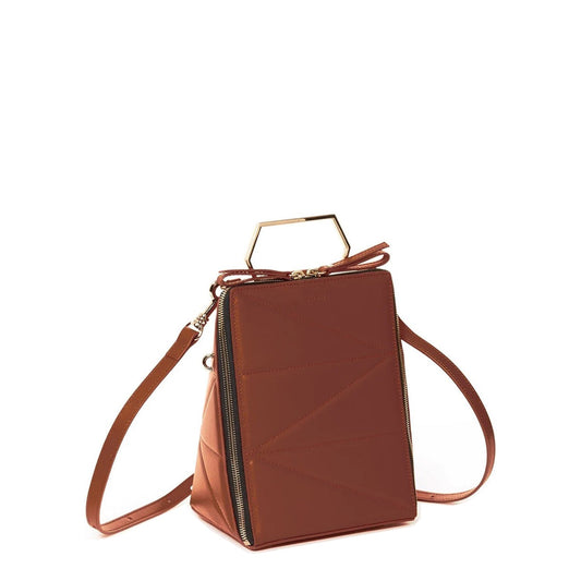 SUSU Brown Leather Backpack Purse for Women Unique Convertible Crossbody Bag