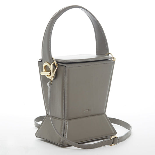 SUSU the Amber Leather Bucket Bag Grey
